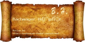 Bachmayer Hágár névjegykártya